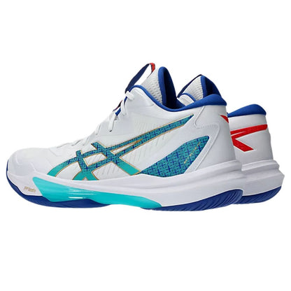 Asics SKY ELITE FF MT 3 Mens UNISEX Volleyball Shoes White Asics Blue